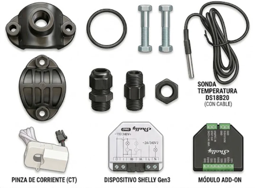 Pack Profesional Domótico para Piscina: Control, Temperatura y Consumo Real