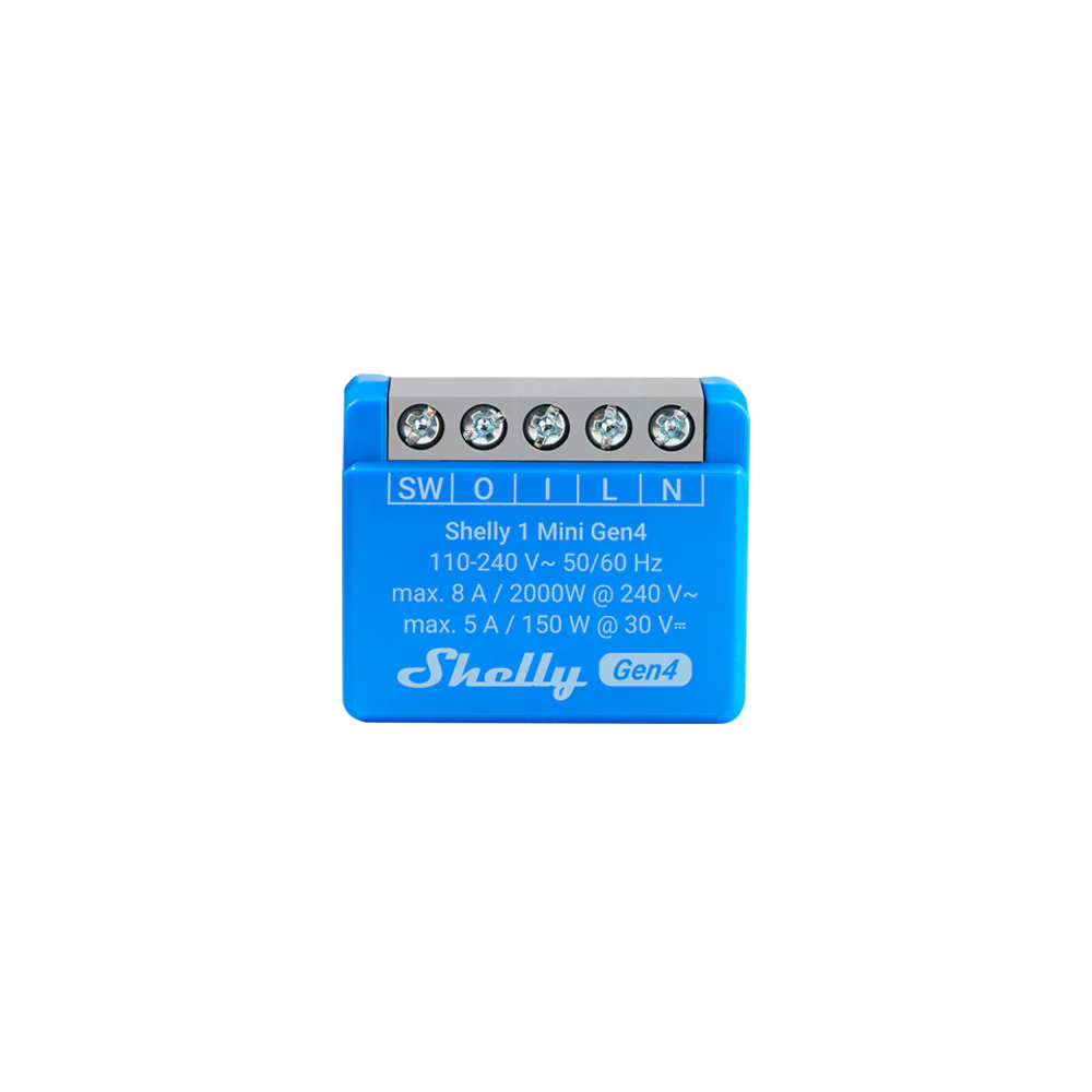 Shelly 1 Mini Gen4 — Relé Multi-Protocolo Ultra Compacto 8A
